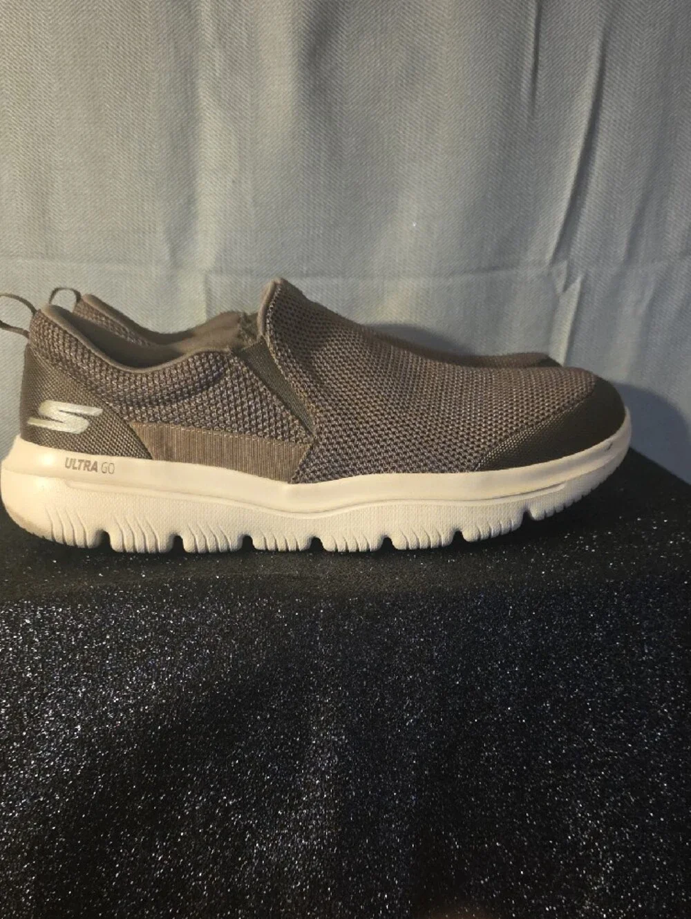 Skechers Men’s Army Green Knit Slip-On Loafers